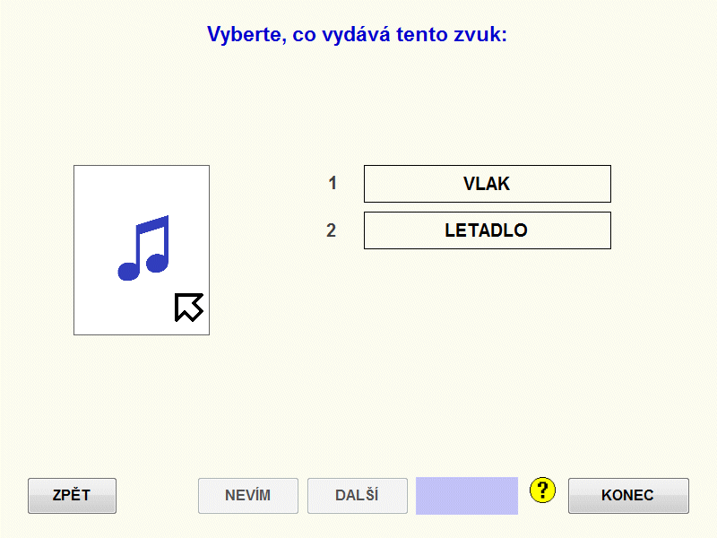 Mentio Zvuky, výběr z možnosti 1