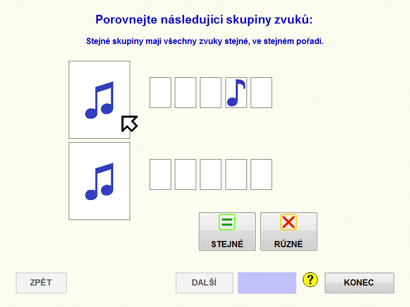 Mentio Zvuky, skupiny zvuků